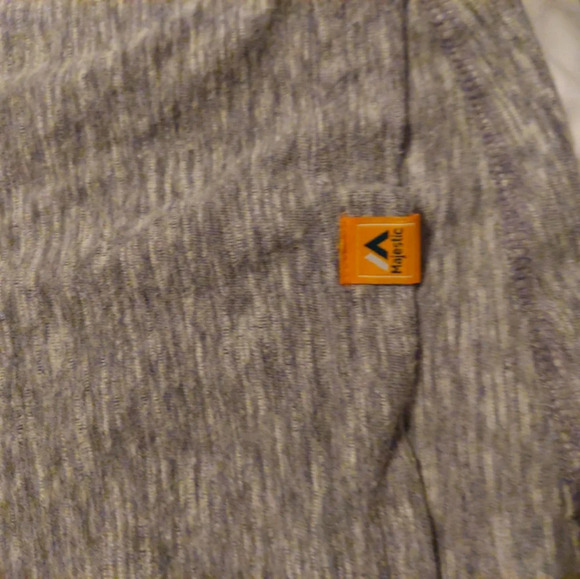 Majestic 90s y2k Oakland A's Baseball 3/4 sleeve tee Gray Green Large - Picture 4 of 6